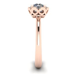 Lace Flower Cushion Diamond Ring Rose Gold - Photo 2