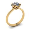 Lace Flower Cushion Diamond Ring Yellow Gold, Image 2
