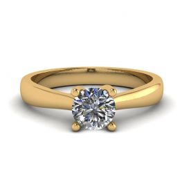 Crossing Prongs Ring with Round Diamond 18K Yellow Gold Crossing Prongs Ring with Round Diamond 18K Yellow Gold