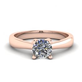 Crossing Prongs Ring with Round Diamond 18K Rose Gold Crossing Prongs Ring with Round Diamond 18K Rose Gold