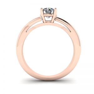 X Cross Ring with Round Diamond Rose Gold - Photo 1