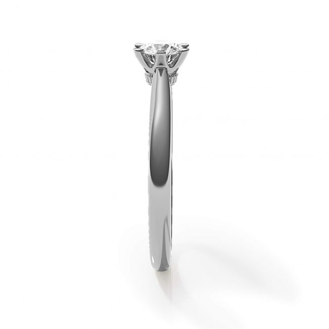 Crown diamond 6-prong engagement ring - Photo 2