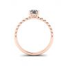 Round Diamond Solitaire on Beaded Ring in Rose Gold, Image 2