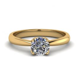 Petal Setting Ring with Round Diamond in 18K Yellow Gold Petal Setting Ring with Round Diamond in 18K Yellow Gold