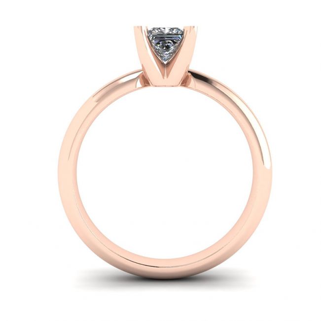 Rose Gold Ring with Princess Cut Diamond - Photo 1