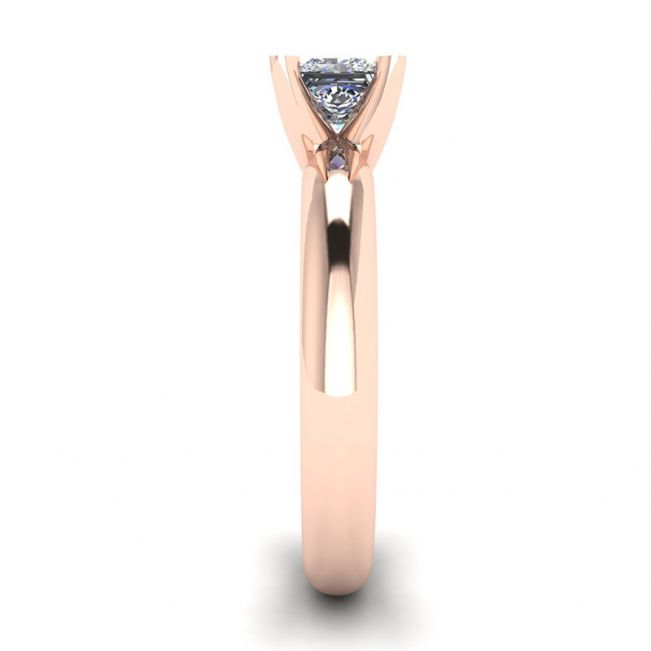 Rose Gold Ring with Princess Cut Diamond - Photo 2