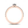 Pear Diamond Ring with Side Pave Rose Gold, Image 2