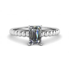 Bearded Ring with Emerald Cut Diamond