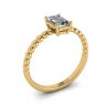 Bearded Ring with Emerald Cut Diamond Yellow Gold, Image 4