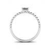 Bearded Ring with Emerald Cut Diamond, Image 2