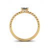 Bearded Ring with Emerald Cut Diamond Yellow Gold, Image 2