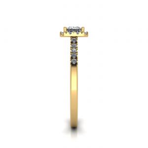 Halo Princess Cut Diamond Ring in Yellow Gold - Photo 3