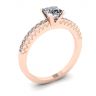 Princess Cut Diamond Ring in V with Side Pave Rose Gold, Image 4