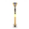Princess Cut Diamond Ring in V with Side Pave Yellow Gold, Image 3