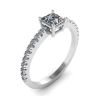 Princess Cut Diamond Ring with Side Pave, Image 4