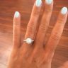 18K White Gold Ring with Round Diamond in Halo, Image 4