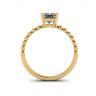 Bearded Ring with Princess Cut Diamond in 18K Yellow Gold, Image 2