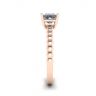 Bearded Ring with Princess Cut Diamond in 18K Rose Gold, Image 3