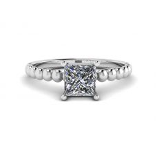 Bearded Ring with Princess Cut Diamond