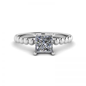 Bearded Ring with Princess Cut Diamond
