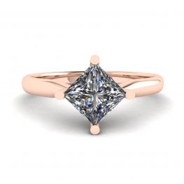 Rhombus Princess Cut Diamond Solitaire Ring Rose Gold Rhombus Princess Cut Diamond Solitaire Ring Rose Gold