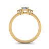 Emerald Cut Diamond Ring with Side Diamonds Yellow Gold, Image 2