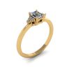 Emerald Cut Diamond Ring with Side Diamonds Yellow Gold, Image 4