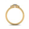 Oval Diamond with 3 Side Diamonds Ring Yellow Gold, Image 2