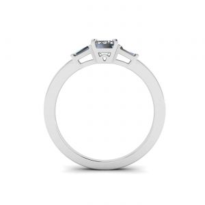 Emerald Cut and Side Baguette Diamond Ring - Photo 1