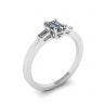 Emerald Cut and Side Baguette Diamond Ring, Image 4
