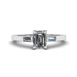 Emerald Cut and Side Baguette Diamond Ring Emerald Cut and Side Baguette Diamond Ring