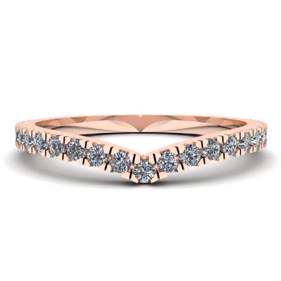 Curved Diamond Eternity Band Rose Gold, Enlarge image 1