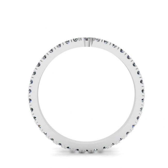 Curved Diamond Eternity Band White Gold - Photo 1