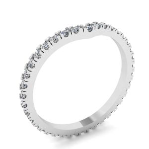 Curved Diamond Eternity Band White Gold - Photo 3