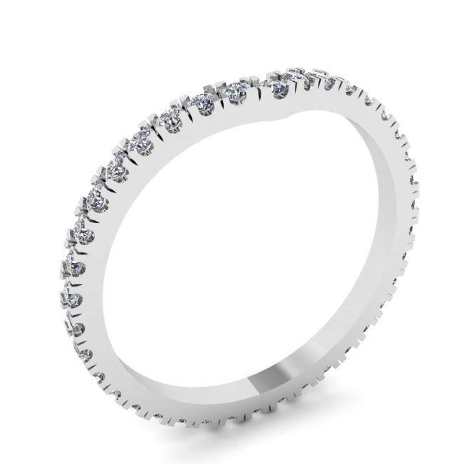 Curved Diamond Eternity Band White Gold - Photo 3