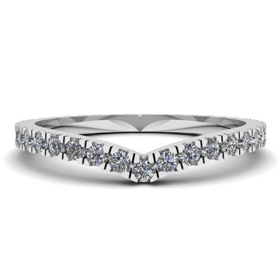 Curved Diamond Eternity Band White Gold, Enlarge image 1