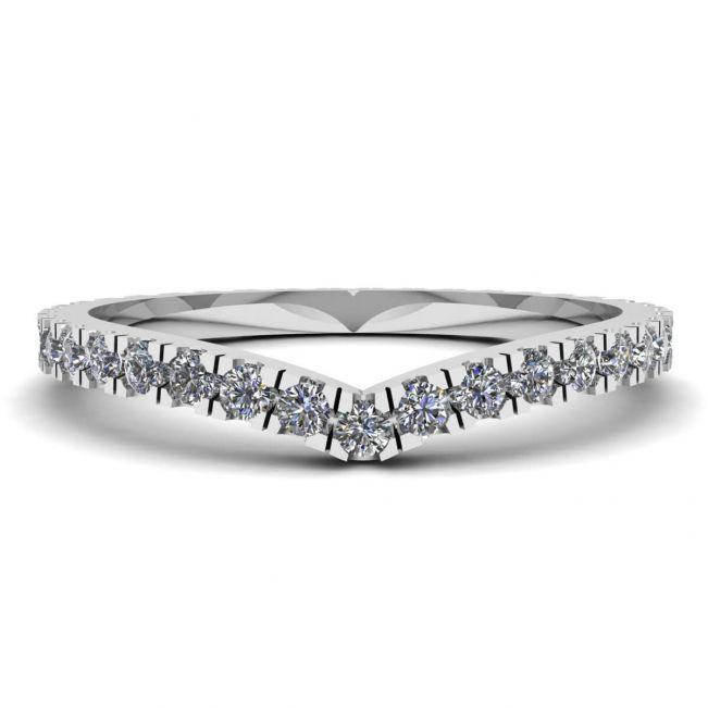Curved Diamond Eternity Band White Gold