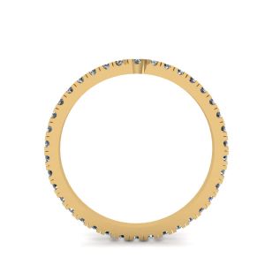 Curved Diamond Eternity Band Yellow Gold - Photo 1