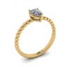 Beaded Band Pear Cut Engagement Ring Yellow Gold, Image 4
