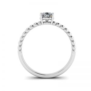 Beaded Band Pear Cut Engagement Ring - Photo 1