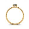 Beaded Band Pear Cut Engagement Ring Yellow Gold, Image 2