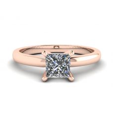 Mixed Rose and White Gold Ring with Princess Diamond