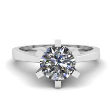 Diamond Ring in 18K White Gold for Engagement