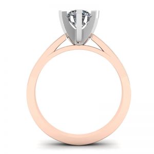 Diamond Ring in 18K Rose Gold for Engagement - Photo 1