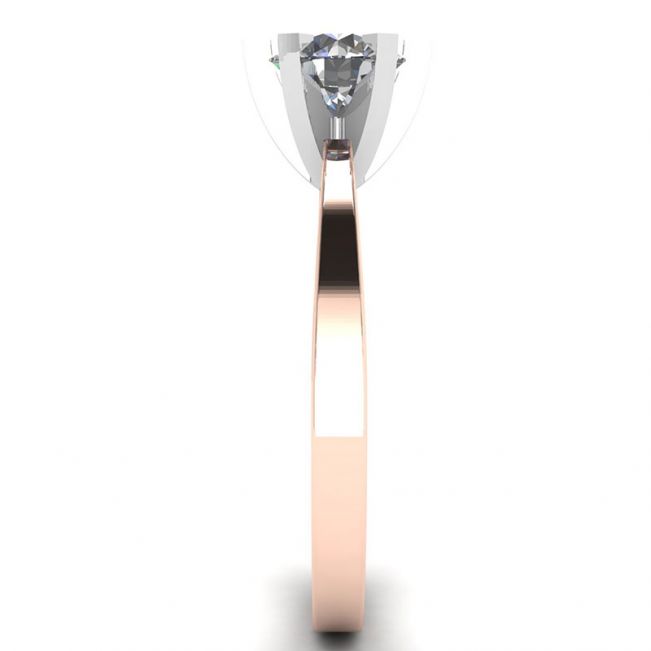 Diamond Ring in 18K Rose Gold for Engagement - Photo 2