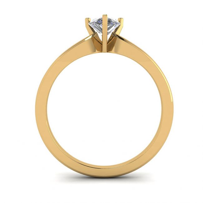 Pear Diamond Solitaire Ring in 6 prongs Yellow Gold - Photo 1
