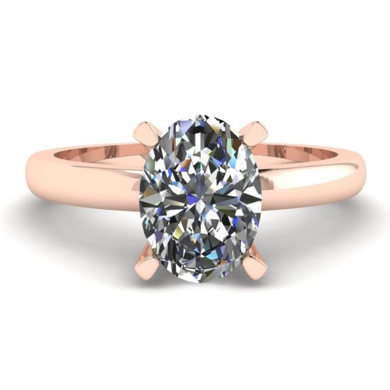 Oval Diamond Ring Rose Gold, Enlarge image 1