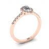 Halo Diamond Pear Shape Ring in 18K Rose Gold, Image 4