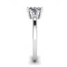 Oval Diamond Side Baguettes White Gold Ring, Image 3