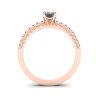 18K Rose Gold Ring with Emerald Cut Diamond, Image 2